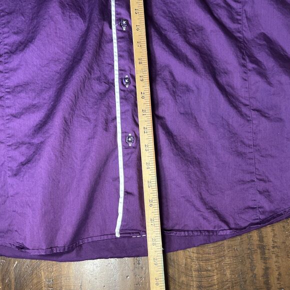 Maceoo Mens Size 5/XL Long Sleeve Button Up Shirt Purple Flip Cuffs - Picture 10 of 12